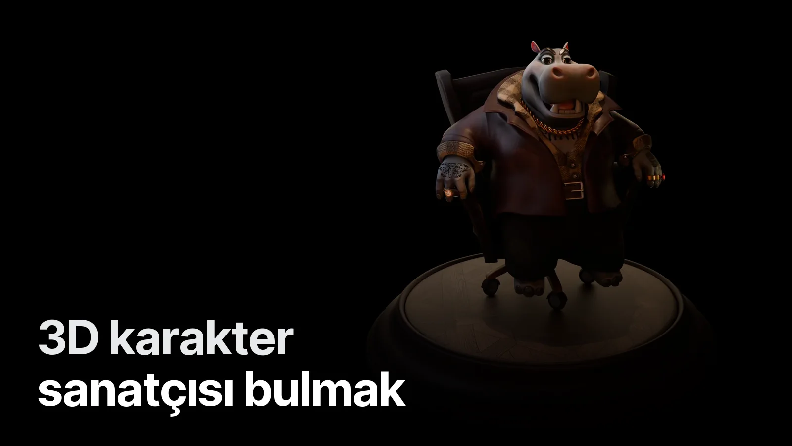Mafya Hipopotam — game-ready 3D karakter portfolyo çalışması