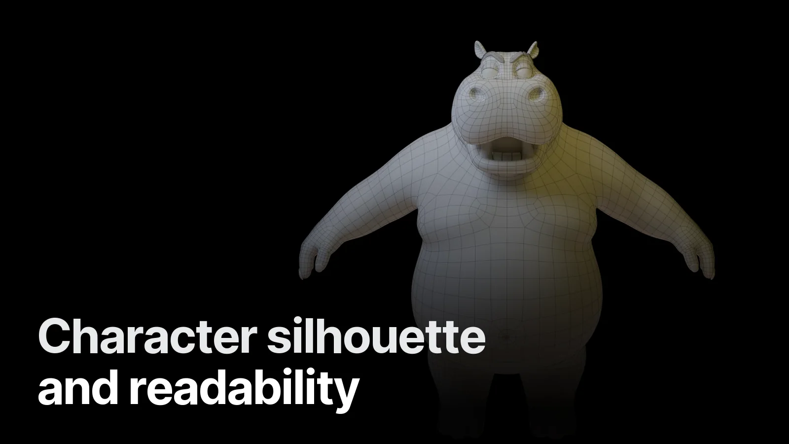 Wireframe view of the Mafia Hippo character