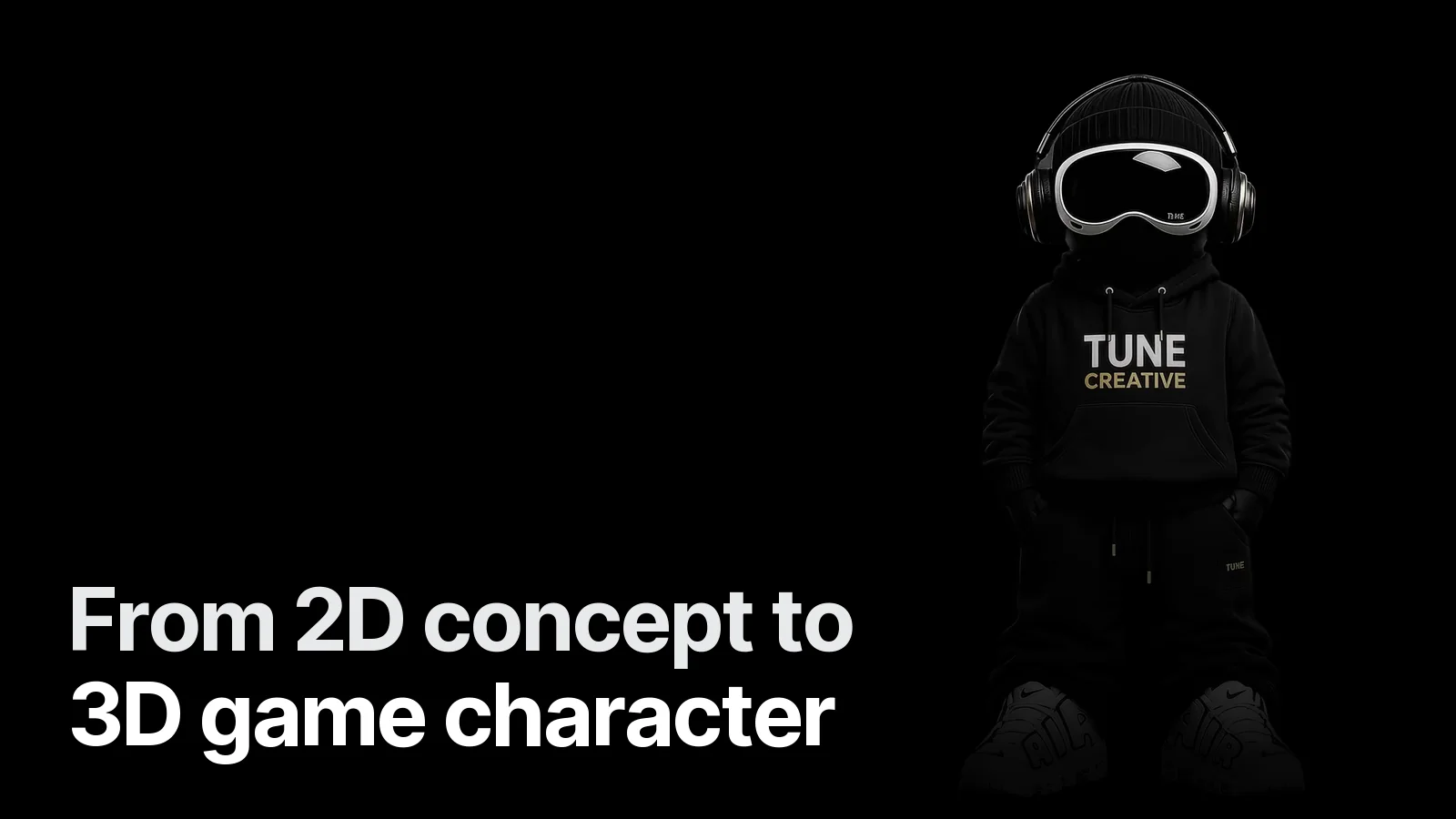 Creatune mascot — a 2D character design turned into a 3D model