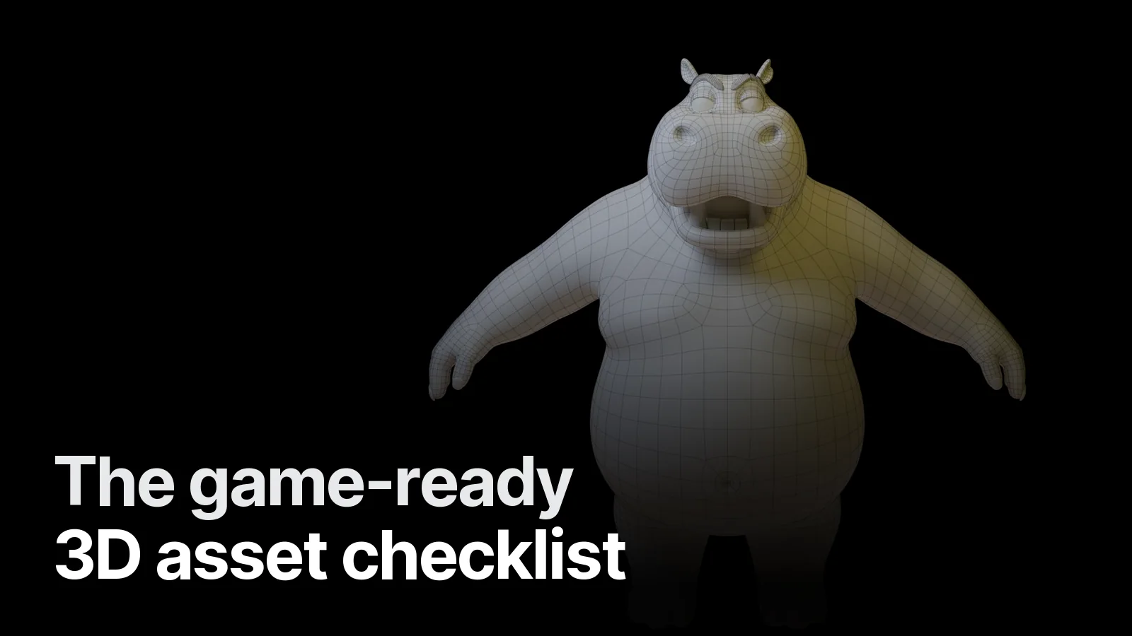 Mafia Hippo — wireframe view of a game-ready 3D character