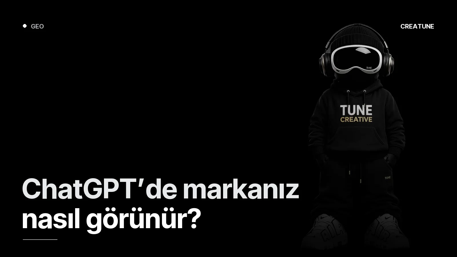 Creatune maskotu — yapay zeka arama motorlarında görünürlük