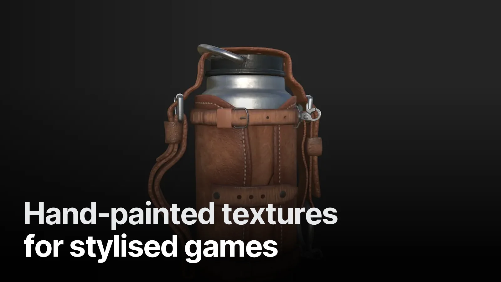Leather-wrapped thermos — fully hand-painted stylised 3D prop