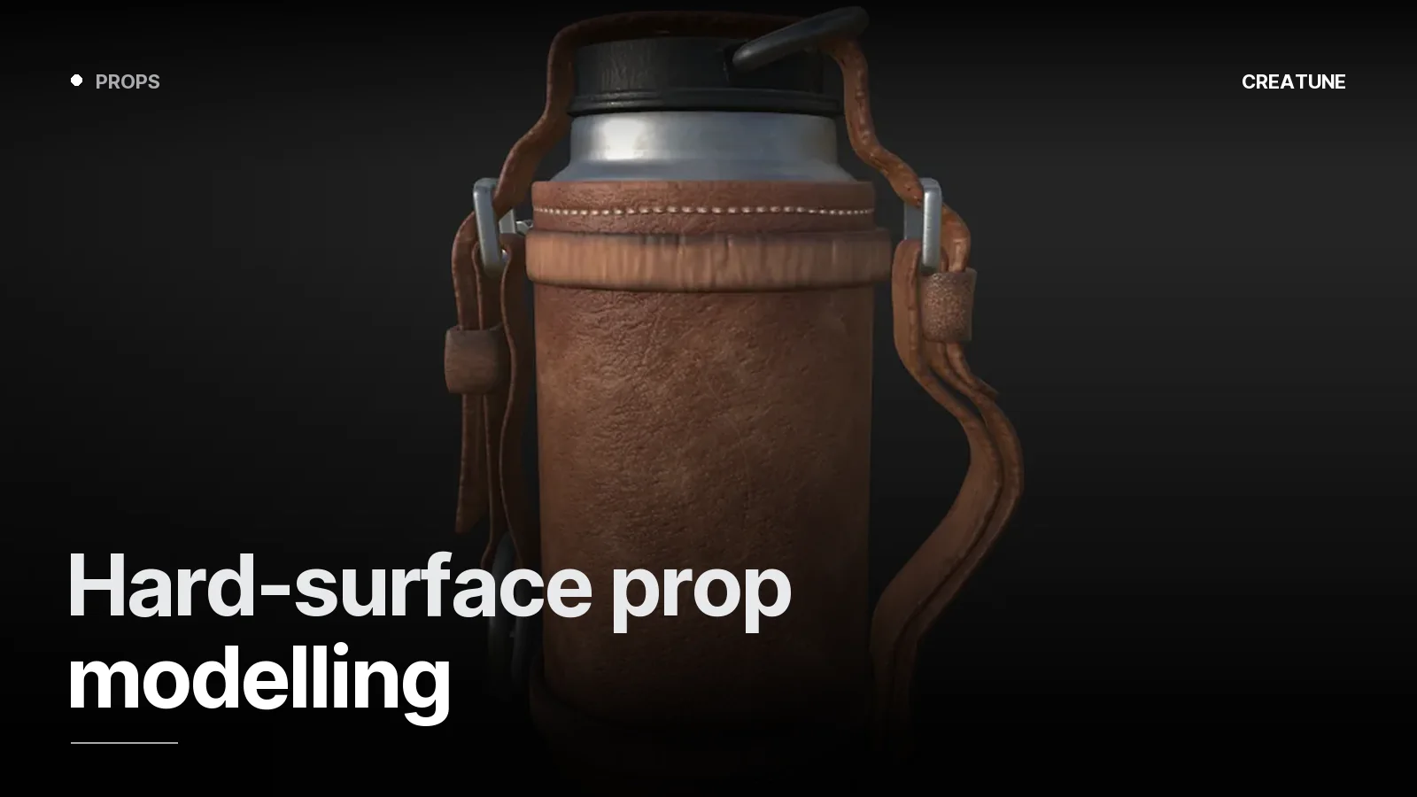 Leather-wrapped thermos — a fully hand-painted hard-surface prop