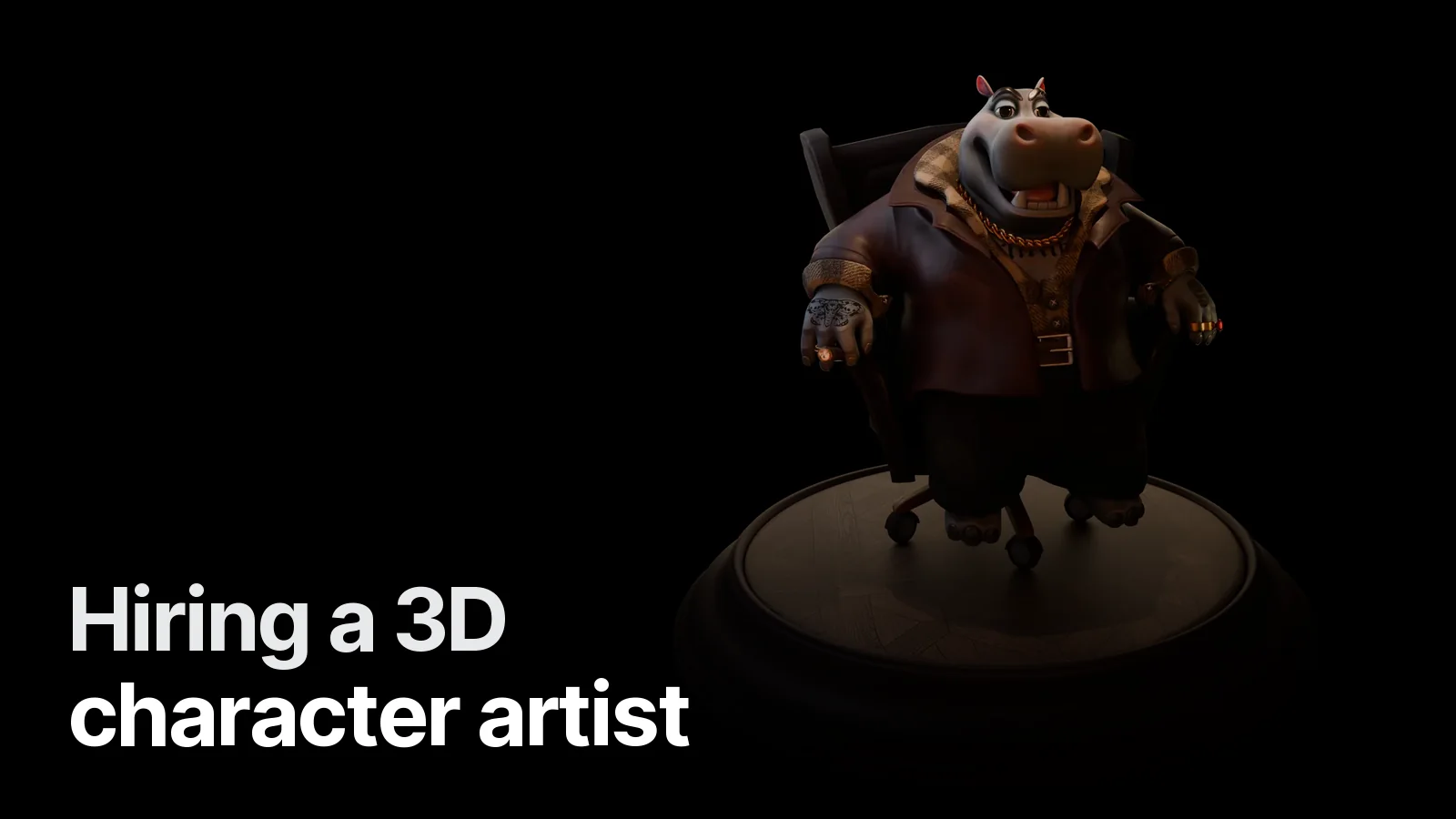 Mafia Hippo — portfolio piece showing a game-ready 3D character