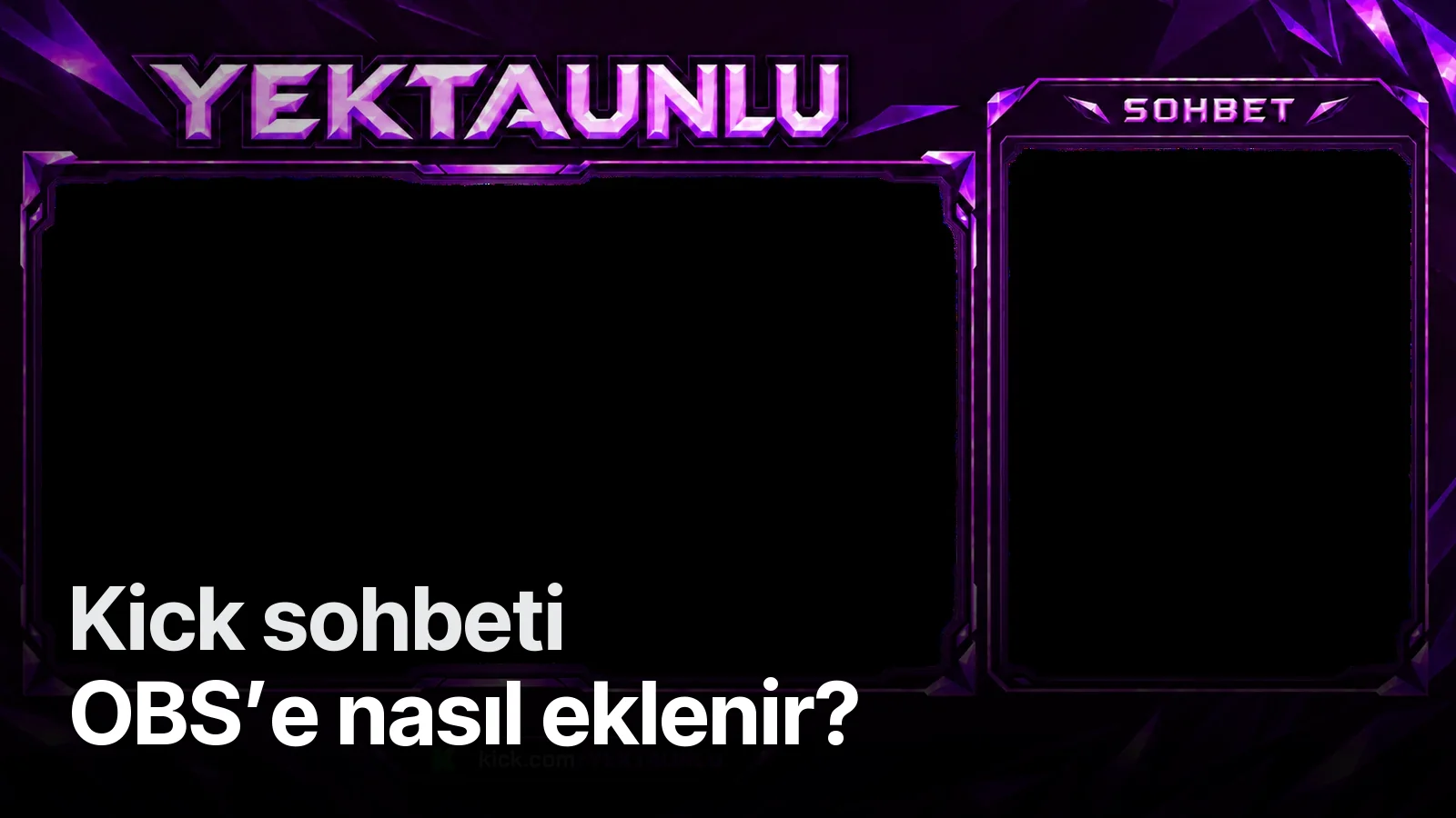 Yektaunlu için kamera ve sohbet alanlı mor kristal sohbet ekranı