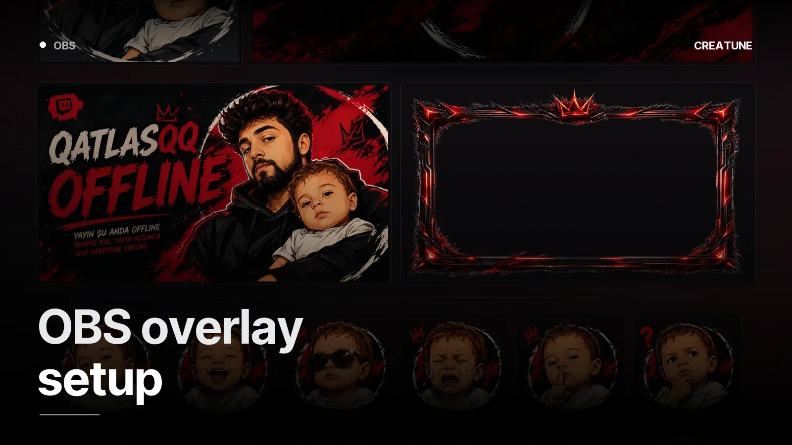 Grunge red Kick overlay set for QatlasQQ