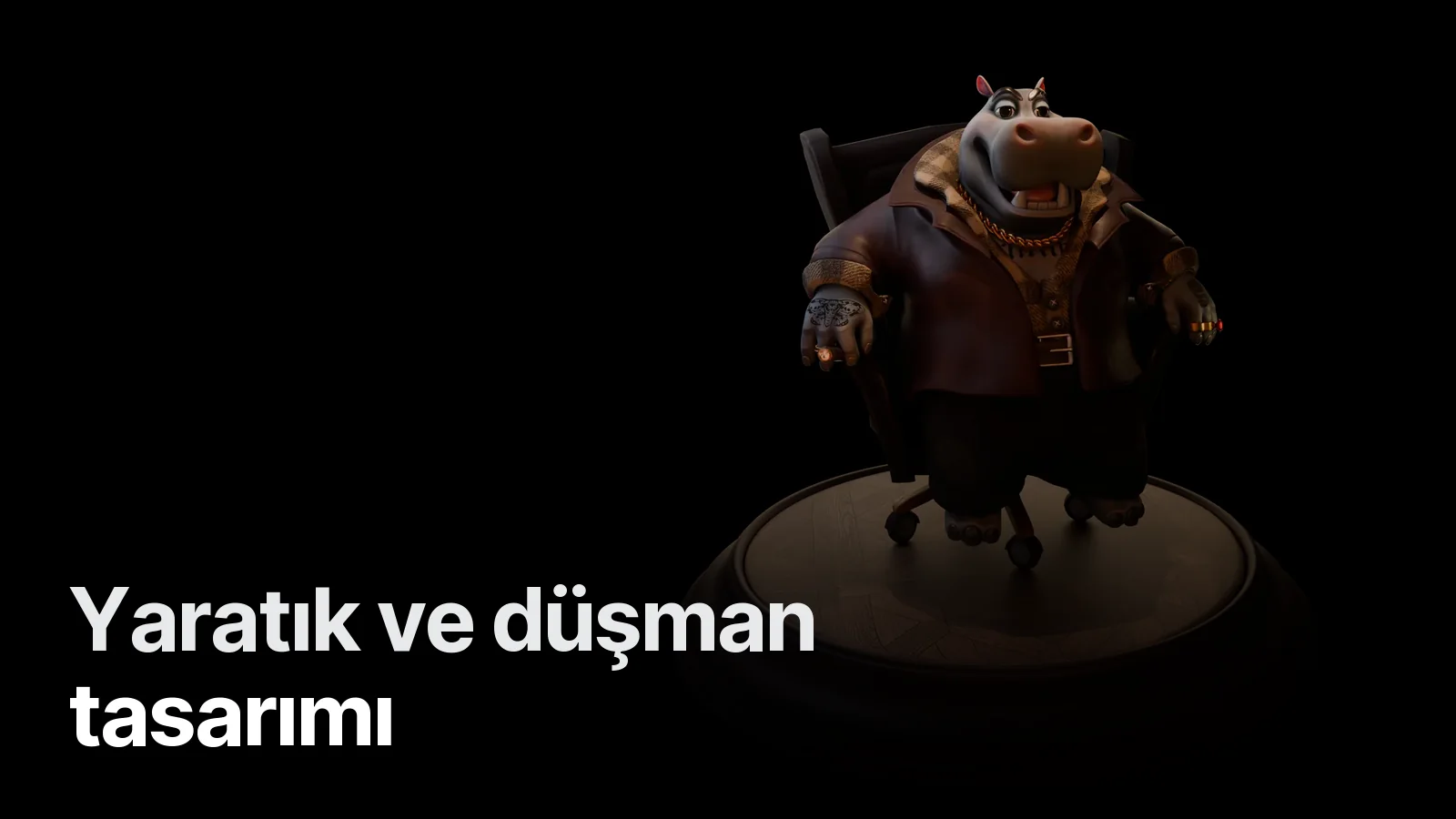 Mafya Hipopotam stilize 3D karakterin alternatif görünümü