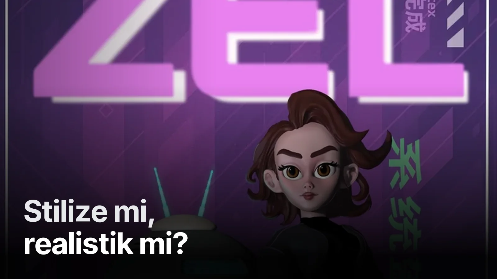 Protocol Zel — stilize 3D karakter afişi