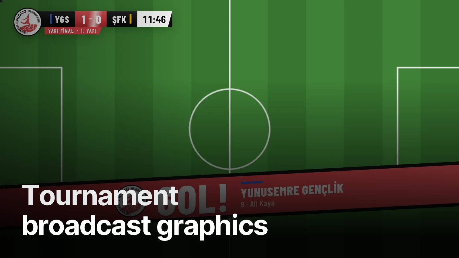 GOAL animation during a Manisa Pro League live stream