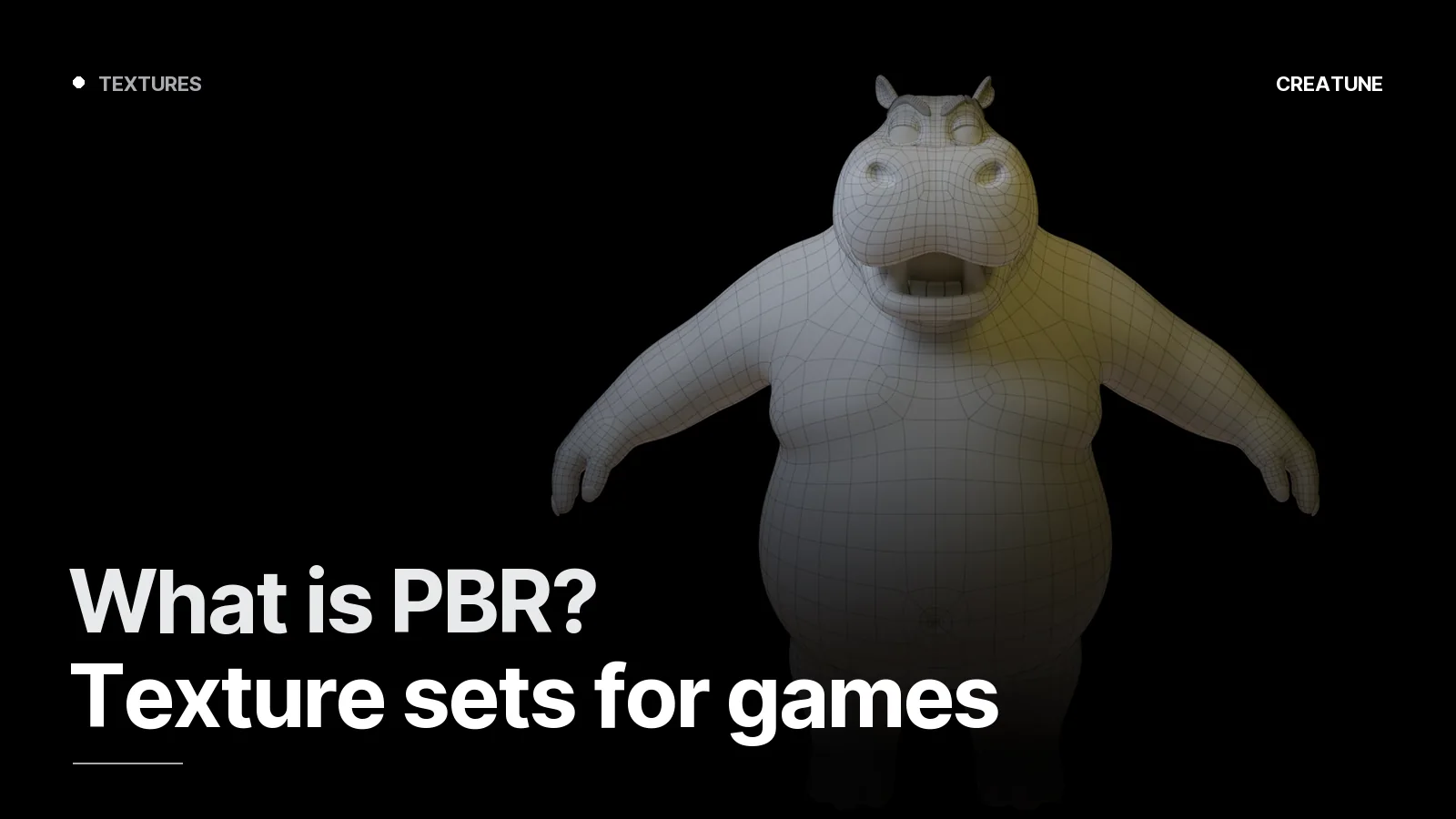 Mafia Hippo — wireframe view, clean topology and PBR textures