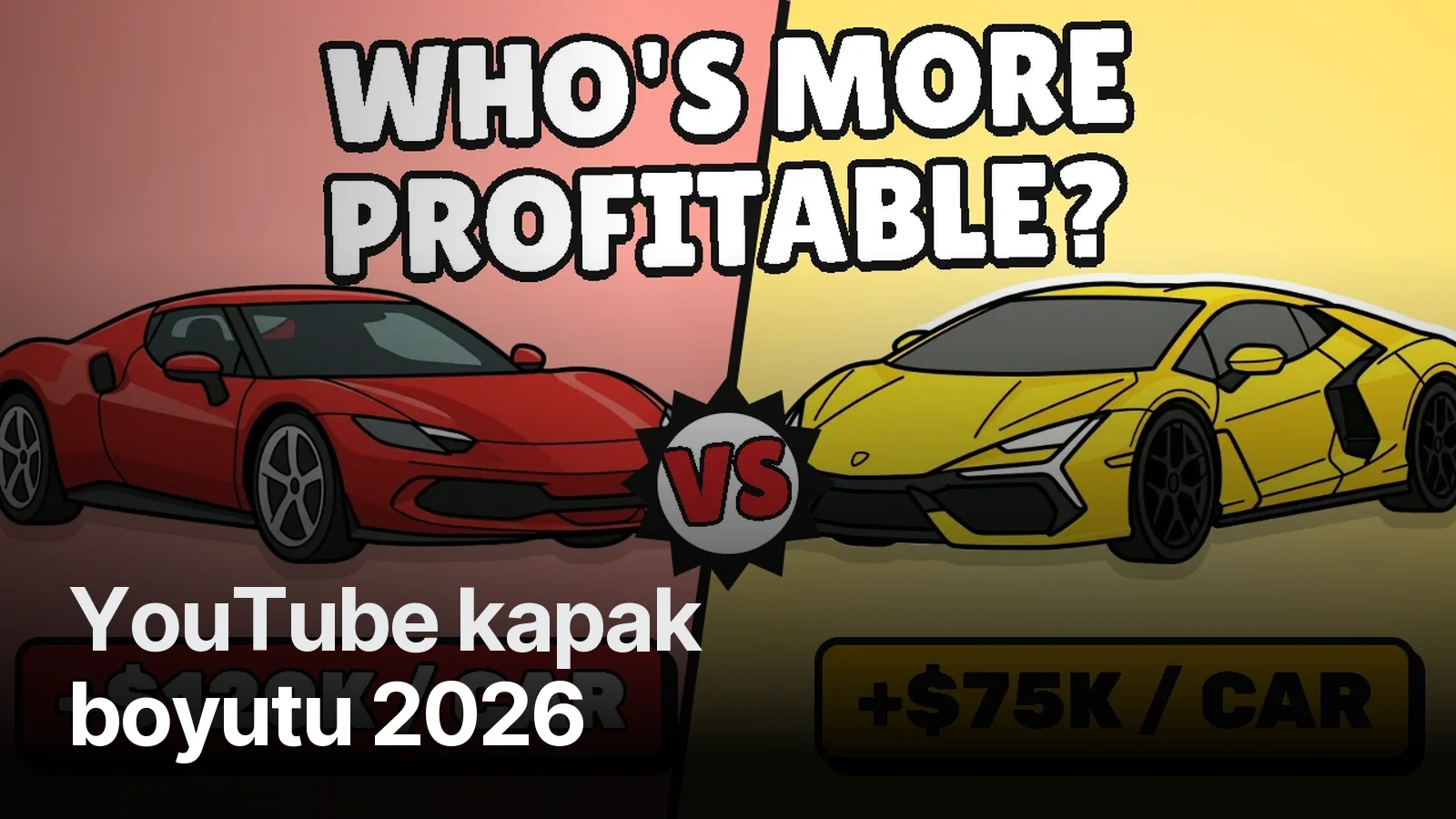 Ferrari vs Lamborghini belgeseli için hazırlanan üçlü YouTube kapak seti