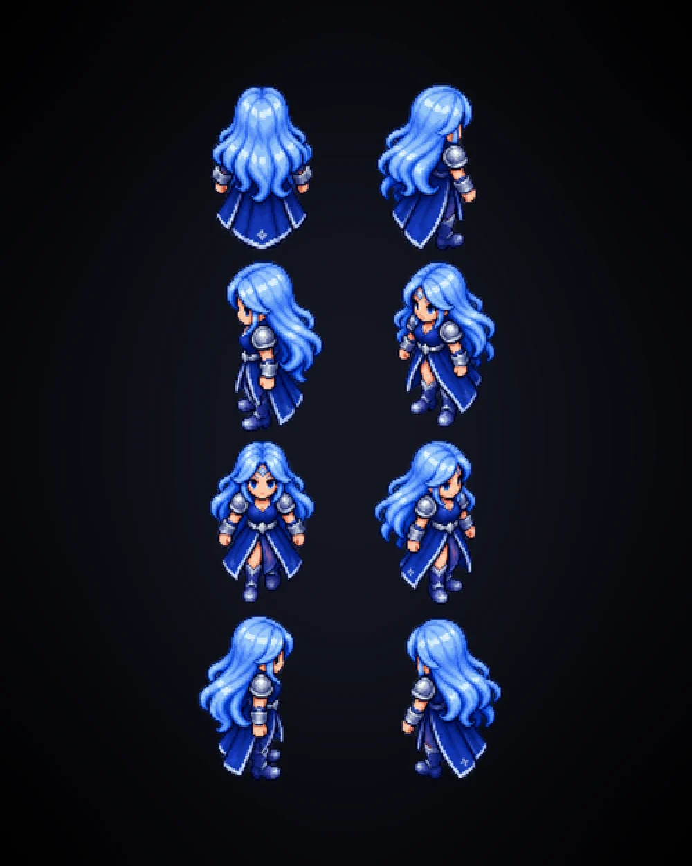 Piksel karakter — 8 yön sprite