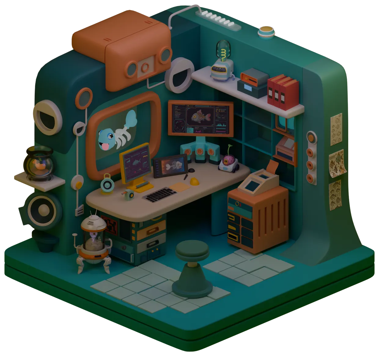 Isometric Sci-Fi Room
